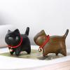 IMIKEYA Sandalwood Cat Ornament Desktop Cat Decor Pen Holder Small Carving Craft Adornment for Home Office Desk Accessories view 3