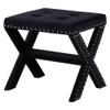 Best Master Furniture Sasha Velvet Accent Bench with Silver Nailhead Trim, Black view 1