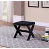 Best Master Furniture Sasha Velvet Accent Bench with Silver Nailhead Trim, Black view 2