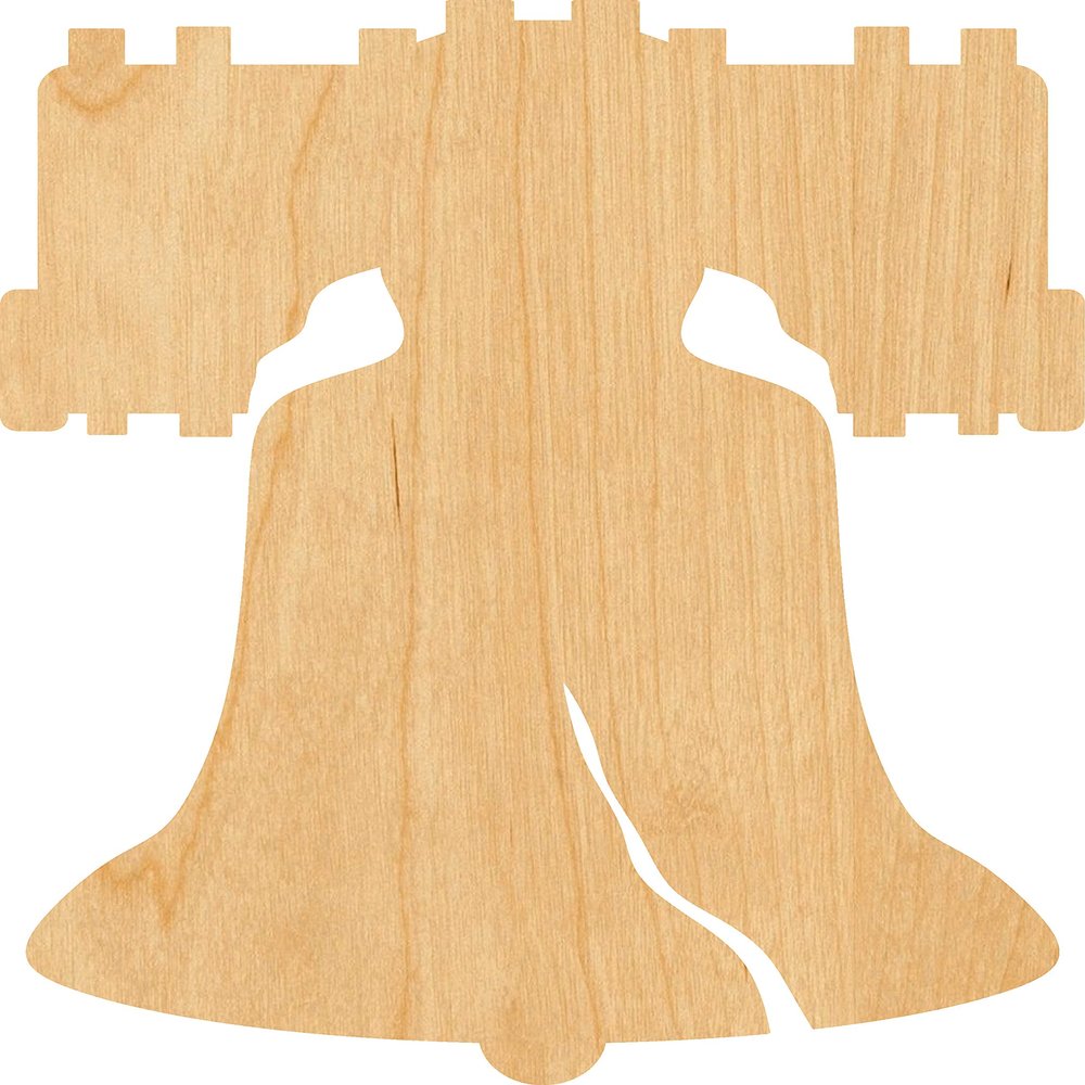 Liberty Bell 2 Laser Cut Out Wood Shape Craft Supply - 4 Inch