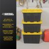 CX BLACK & YELLOW, 12-Gallon Heavy Duty Tough Storage Container & Snap-Tight Lid, (12.51H x 16.3W x 21.8D), Weather-Resistant Design and Stackable Organization Tote [6 Pack] view 2