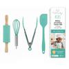 Tovla Jr. Kids Cooking Utensils Set - 4-Piece Kids Kitchen Tools - Safe Baking Set - Food Grade Toddler Chef Supplies - Gender Neutral Silicone Cookware Kit with Spatula Whisk Tongs Rolling Pin view 1