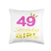 49th Birthday Girl Princess Cute Art For 49 Years Old Throw Pillow view 1