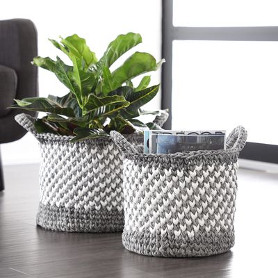 Deco 79 Storage Basket, S/2 12", 11" H, Grey