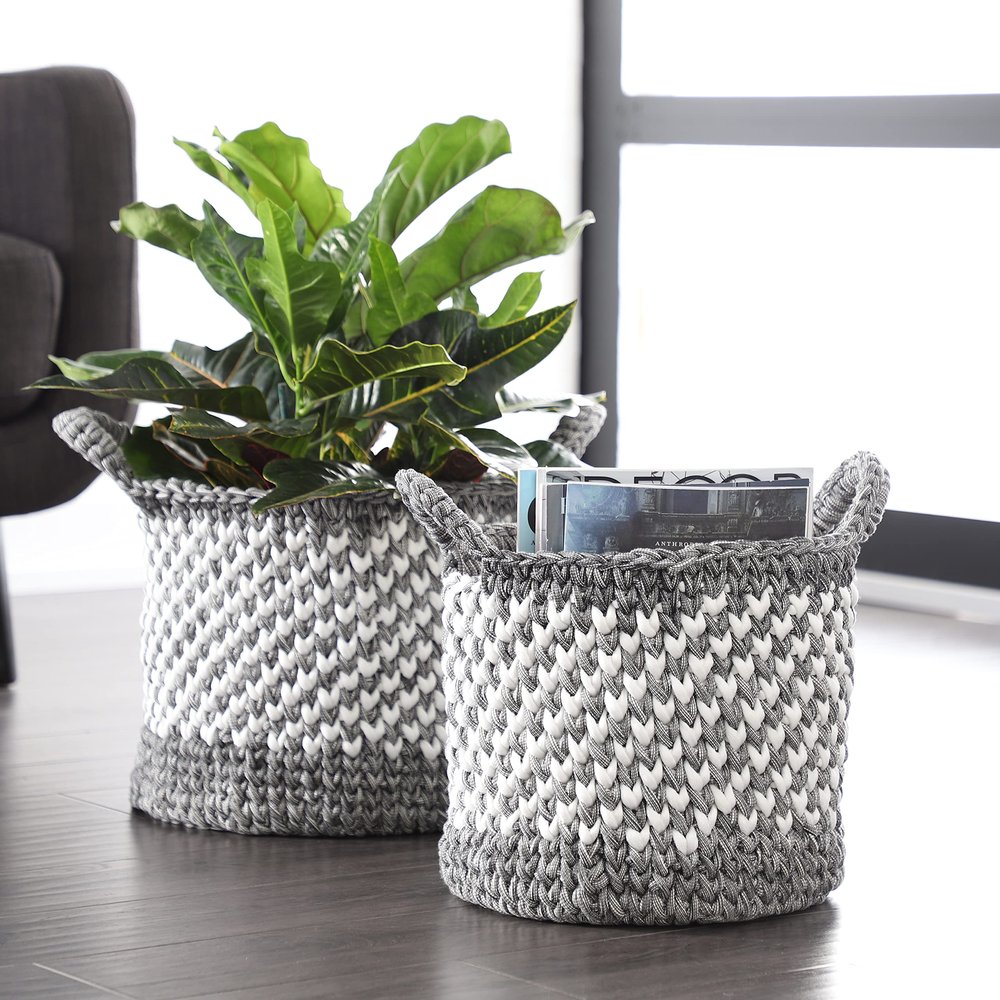 Deco 79 Storage Basket, S/2 12", 11" H, Grey