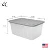 CX BLACK & YELLOW 27-Gallon Heavy Duty Clear Storage Bins with Lids, Stackable Plastic Storage Bins with Weather-Resistant Design, Home Organization, Clear & Grey, 4 Pack (14.3H x 20.6W x 30.6D) view 2