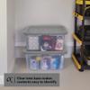 CX BLACK & YELLOW 27-Gallon Heavy Duty Clear Storage Bins with Lids, Stackable Plastic Storage Bins with Weather-Resistant Design, Home Organization, Clear & Grey, 4 Pack (14.3H x 20.6W x 30.6D) view 3
