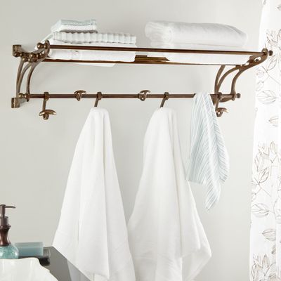 Deco 79 Wall Shelf, 43" L x 18" W x 11" H, Brown