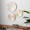 Deco 79 Metal Plate Home Wall Decor Radial Wall Sculpture, Set of 3 Wall Art 23", 18", 15"W, Brown view 3
