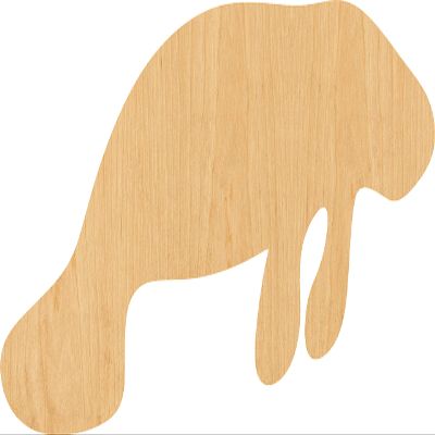 Manatee Laser Cut Out Wood Shape Craft Supply - 4 Inch