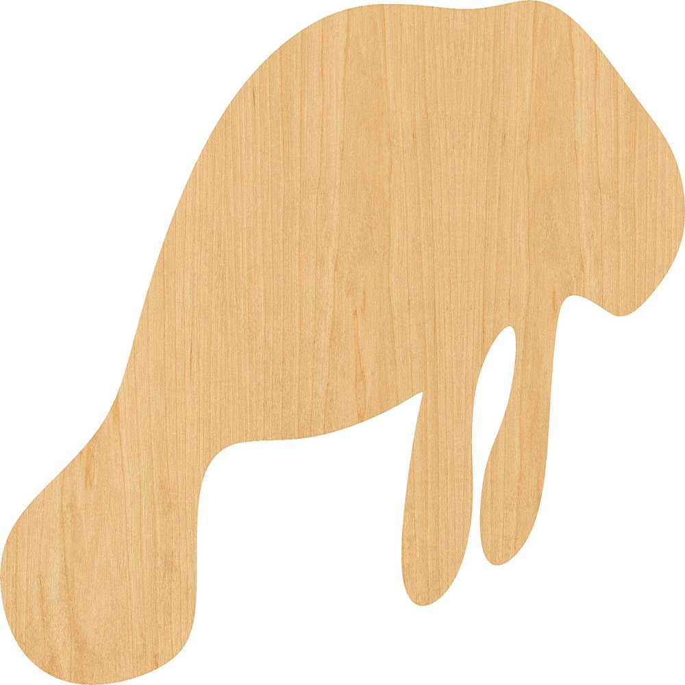 Manatee Laser Cut Out Wood Shape Craft Supply - 4 Inch