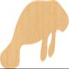 Manatee Laser Cut Out Wood Shape Craft Supply - 4 Inch view 1