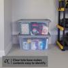 BLACK & YELLOW, 27-Gallon Heavy Duty Clear Storage Container & Snap-Tight Lid, (14.3H x 20.6W x 30.6D), Weather-Resistant, Stackable, See-Through Organization Tote [2 Pack] view 4