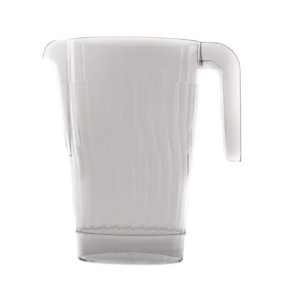 EcoQuality60 oz Heavy Duty Crystal Clear Plastic Beverage Pitcher - Break Resistant Beverage Carafe - Great for Restaurants and Catering - Serveware for Water, Cold Drinks, Beer (12)