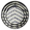 Deco 79 Mother of Pearl Handmade Chevron Tray with Slot Handles, Set of 3 24", 20", 16"W, Black view 4