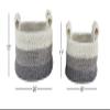 Deco 79 Polyester Handmade Ombre effect Storage Basket with Handles, Set of 2 13", 12"H, White view 3