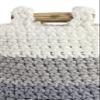 Deco 79 Polyester Handmade Ombre effect Storage Basket with Handles, Set of 2 13", 12"H, White view 4