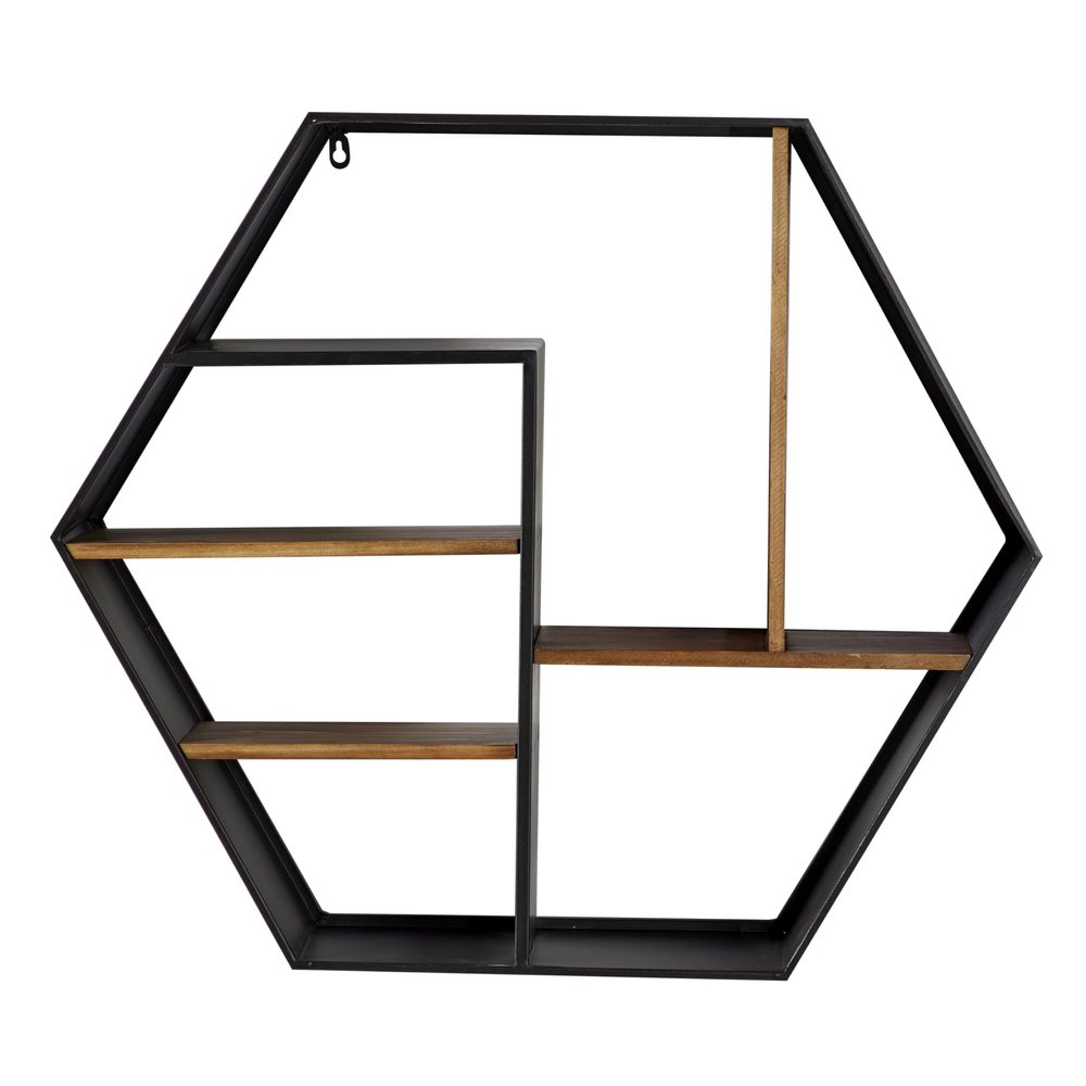 Deco 79 Wood 5 Shelves Wall Shelf, 30" x 7" x 26", Black