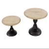 Deco 79 Rustic Wood Round Cake Stand, Set of 2 13", 11"W, Light Brown view 3