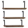 Deco 79 Wood Wall Shelf Minimalistic Floating with Black Metal Frames, Set of 3 8", 9", 10"H, Brown view 3