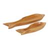 Deco 79 Teak Wood Fish Handmade Tray, Set of 2 24", 16"W, Brown view 1