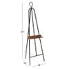 Deco 79 Metal Display Easel Large Adjustable Floor Standing Easel with Chain Support and Wood Tray, Display Stand 16' x 18' x 52', Black view 3