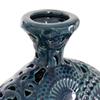 Deco 79 Ceramic Floral Decorative Vase Centerpiece Vases with Cut Out Patterns, Set of 2 Flower Vases for Home Decoration 16", 13"H, Blue view 4