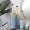 Deco 79 Metal Floral Decorative Vase Centerpiece Vases with Gold Top, Set of 3 Flower Vases for Home Decoration 27", 24", 20"H, Blue view 2