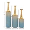 Deco 79 Metal Floral Decorative Vase Centerpiece Vases with Gold Top, Set of 3 Flower Vases for Home Decoration 27", 24", 20"H, Blue view 3