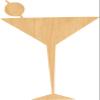 Drink Glass Laser Cut Out Wood Shape Craft Supply - 4 Inch view 1