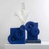 jinyi2016SHOP Flower Vase Vase Modern Creative White Blue Circle Pattern Small Caliber Vase Home Living Room Dining Table Simple Geometric Ceramic Dried Flower Decorative Vase Decorative Vases view 4