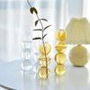 jinyi2016SHOP Flower Vase Ins Wind Transparent Yellow Bubble Vase Flower Arrangement Hydroponic Spherical Glass Small Vase Set Up Wedding Home Decoration Or Office Decoration Decorative Vases view 4