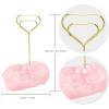 Amogeeli Rose Quartz Place Name Card Holder, Copper Gold Table Number Holder for Wedding Party Office Home, Heart Shaped view 2