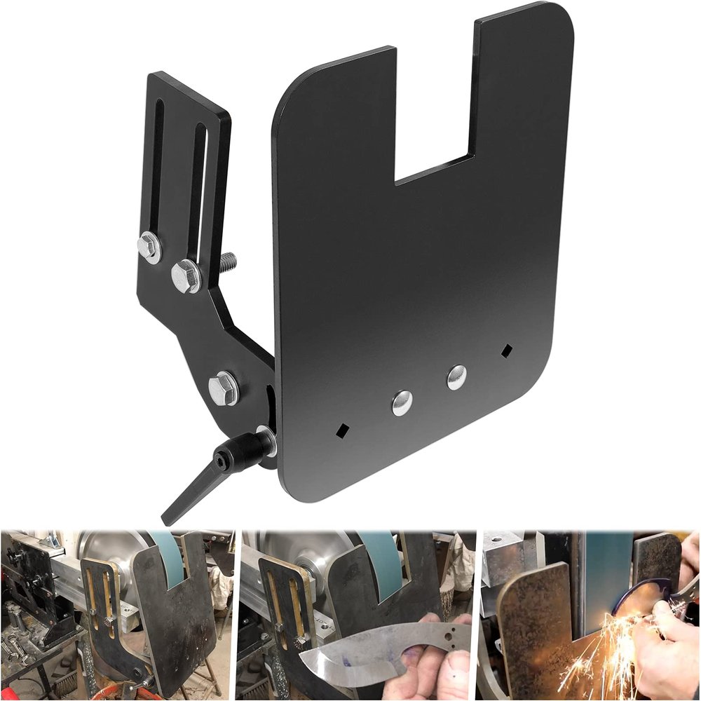 Belt Grinder Tilt Table Compatible with OBM and Most Other Popular 2" x 72" Knife Belt Grinders, Works with Flat Platen to Grind Bevels or Contact Wheels to Grind Hollow Bevels