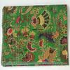 Multicolor Handmade Crown Mukut Print Kantha Quilting Kantha Blanket Bed Cover King Kantha Bedspread Bohemian Bedding Cotton Kantha with 2 Pillow Cover (Green 1, 90X108inch with 2 Pillow Cover) view 3