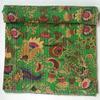 Multicolor Handmade Crown Mukut Print Kantha Quilting Kantha Blanket Bed Cover King Kantha Bedspread Bohemian Bedding Cotton Kantha with 2 Pillow Cover (Green 1, 90X108inch with 2 Pillow Cover) view 4