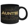 Best Auntie in the Galaxy Mug for Aunt from Niece or Nephew Novelty Mothers Day Christmas Birthday Idea for Aunty Sister Funny Black 11 or 15oz Cer view 2