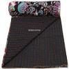 Multicolor Handmade Crown Mukut Print Kantha Quilting Kantha Blanket Bed Cover King Kantha Bedspread Bohemian Bedding Cotton Kantha with 2 Pillow Cover (Multicolor, 108X108inch with 2 Pillow Cover) view 3