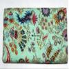 Multicolor Handmade Crown Mukut Print Kantha Quilting Kantha Blanket Bed Cover King Kantha Bedspread Bohemian Bedding Cotton Kantha with 2 Pillow Cover (Turquoise, 108X108inch with 2 Pillow Cover) view 2