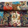 Multicolor Handmade Crown Mukut Print Kantha Quilting Kantha Blanket Bed Cover King Kantha Bedspread Bohemian Bedding Cotton Kantha with 2 Pillow Cover (Multi Patch, 108X108inch with 2 Pillow Cover) view 1