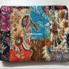 Multicolor Handmade Crown Mukut Print Kantha Quilting Kantha Blanket Bed Cover King Kantha Bedspread Bohemian Bedding Cotton Kantha with 2 Pillow Cover (Multi Patch, 108X108inch with 2 Pillow Cover) view 4