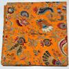 Multicolor Handmade Crown Mukut Print Kantha Quilting Kantha Blanket Bed Cover King Kantha Bedspread Bohemian Bedding Cotton Kantha with 2 Pillow Cover (Orange, 108X108inch with 2 Pillow Cover) view 1