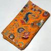 Multicolor Handmade Crown Mukut Print Kantha Quilting Kantha Blanket Bed Cover King Kantha Bedspread Bohemian Bedding Cotton Kantha with 2 Pillow Cover (Orange, 108X108inch with 2 Pillow Cover) view 3