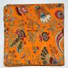 Multicolor Handmade Crown Mukut Print Kantha Quilting Kantha Blanket Bed Cover King Kantha Bedspread Bohemian Bedding Cotton Kantha with 2 Pillow Cover (Orange, 108X108inch with 2 Pillow Cover) view 4