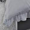 100% Organic Cotton Edge Ruffle Duvet Cover Set with Zipper Closure and Corner Ties, Cal-King/King Size Silver Solid, 600 TC Ultra Soft Luxury 1 Duvet Cover with 4 Pillow Protector (5 PC) view 3