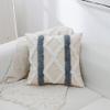 XSlive Tufted Decorative Throw Pillow Cover,Boho Geometric Woven Cotton Cushion Cover Square Accent Pillowcase for Sofa Couch Bedroom (Grey,18" x 18") view 2