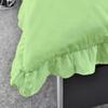 100% Organic Cotton Edge Ruffle Duvet Cover Set with Zipper Closure and Corner Ties, Twin/Twin XL Size Sage Green Solid, 600 TC Ultra Soft Luxury 1 Duvet Cover with 4 Pillow Protector (5 PC) view 3