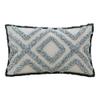 XSlive Tufted Decorative Throw Pillow Cover,Boho Geometric Woven Cotton Cushion Cover Rectangle Lumbar Pillowcase for Sofa Couch Bedroom (Grey White,12" x 20") view 1