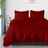 100% Organic Cotton Edge Ruffle Duvet Cover Set with Zipper Closure and Corner Ties, Oversized King Size Burgundy Solid, 600 TC Ultra Soft Luxury 1 Duvet Cover with 4 Pillow Protector (5 PC) view 2