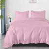 100% Organic Cotton Edge Ruffle Duvet Cover Set with Zipper Closure and Corner Ties, Oversized King Size Baby Pink Solid, 600 TC Ultra Soft Luxury 1 Duvet Cover with 4 Pillow Protector (5 PC) view 2